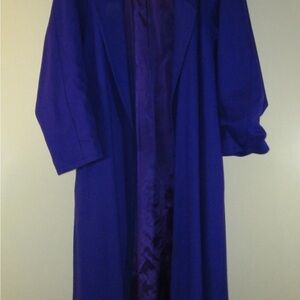 100% Wool Portrait Womans Long Purple Coat Size XL